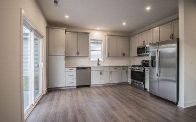 Kitchen and Dining Area in the Angelico Craftsman floor plan by Jagoe Homes