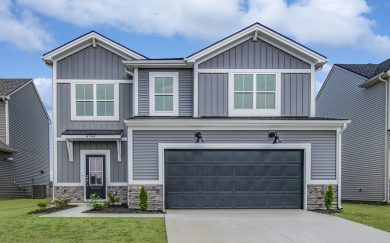 Cumberland Farmhouse Front exterior elevation of the Cumberland Farmhouse floor plan by Jagoe Homes
