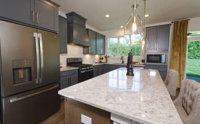 National Farmhouse with 3rd Bay Garage Kitchen_Woodridge Estates National Farmhouse Kitchen