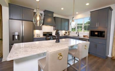 National Farmhouse with 3rd Bay Garage Kitchen_Woodridge Estates National Farmhouse Kitchen