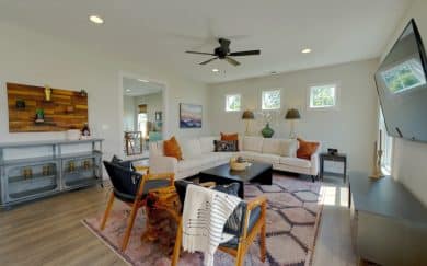 Living Area leads to Office Space
