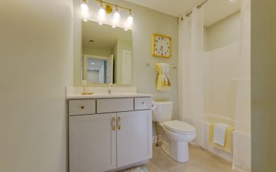 Bath 2 Bath 2 with linen closet in the Cumberland Farmhouse floor plan by Jagoe Homes