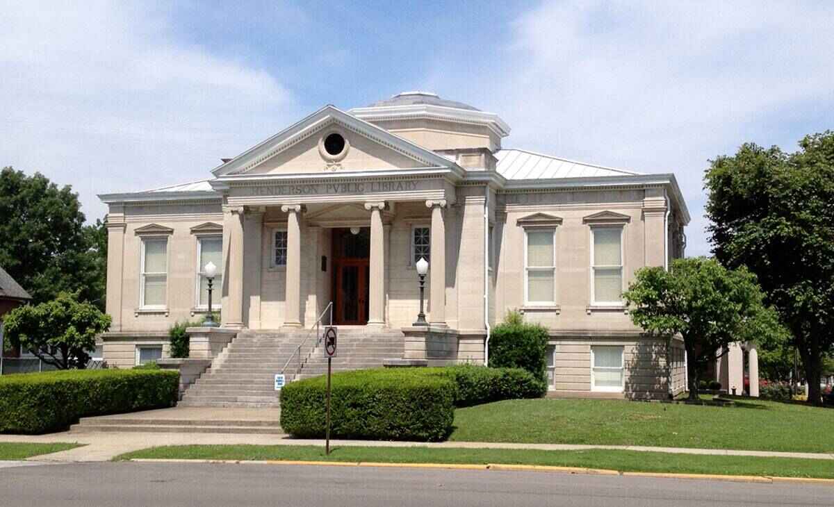 Henderson Public Library Showcasing its Architectural Features in Henderson, KY