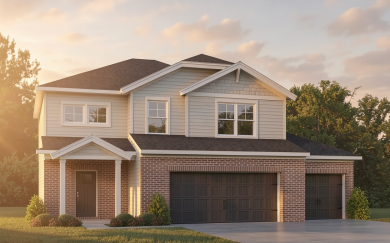 287 HBP Exterior Rendering Early Morning cumberland craftsman 3 car garage highlands bentley point henderson kentucky