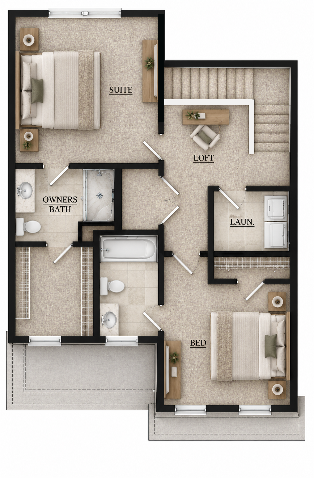 1 SVS Second Floor Render Floorplanazalea silverstone bowling green kentucky